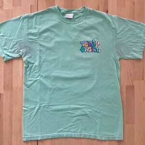 Teddy Fresh Mint Green Short Sleeve T-Shirt with Bubble Font Text Logo sz Medium